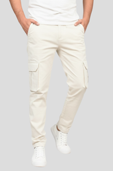 Premium Six Pockets Cotton Canvas Cargo Trouser – Off White