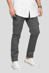 Premium Six Pockets Cotton Canvas Cargo Trouser – Grey