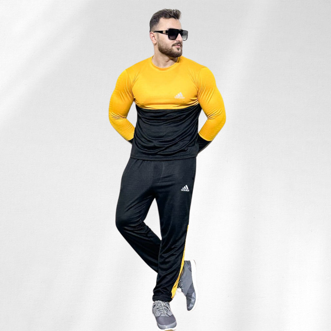 Roylibas Essential Tracksuit for Men - Yellow & Black