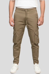 Premium Six Pockets Cotton Canvas Cargo Trouser – Stone Brown