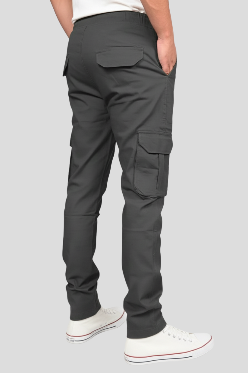 Premium Six Pockets Cotton Canvas Cargo Trouser – Grey