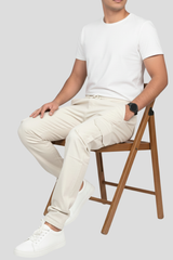Premium Six Pockets Cotton Canvas Cargo Trouser – Off White