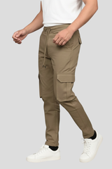 Premium Six Pockets Cotton Canvas Cargo Trouser – Stone Brown