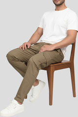 Premium Six Pockets Cotton Canvas Cargo Trouser – Stone Brown