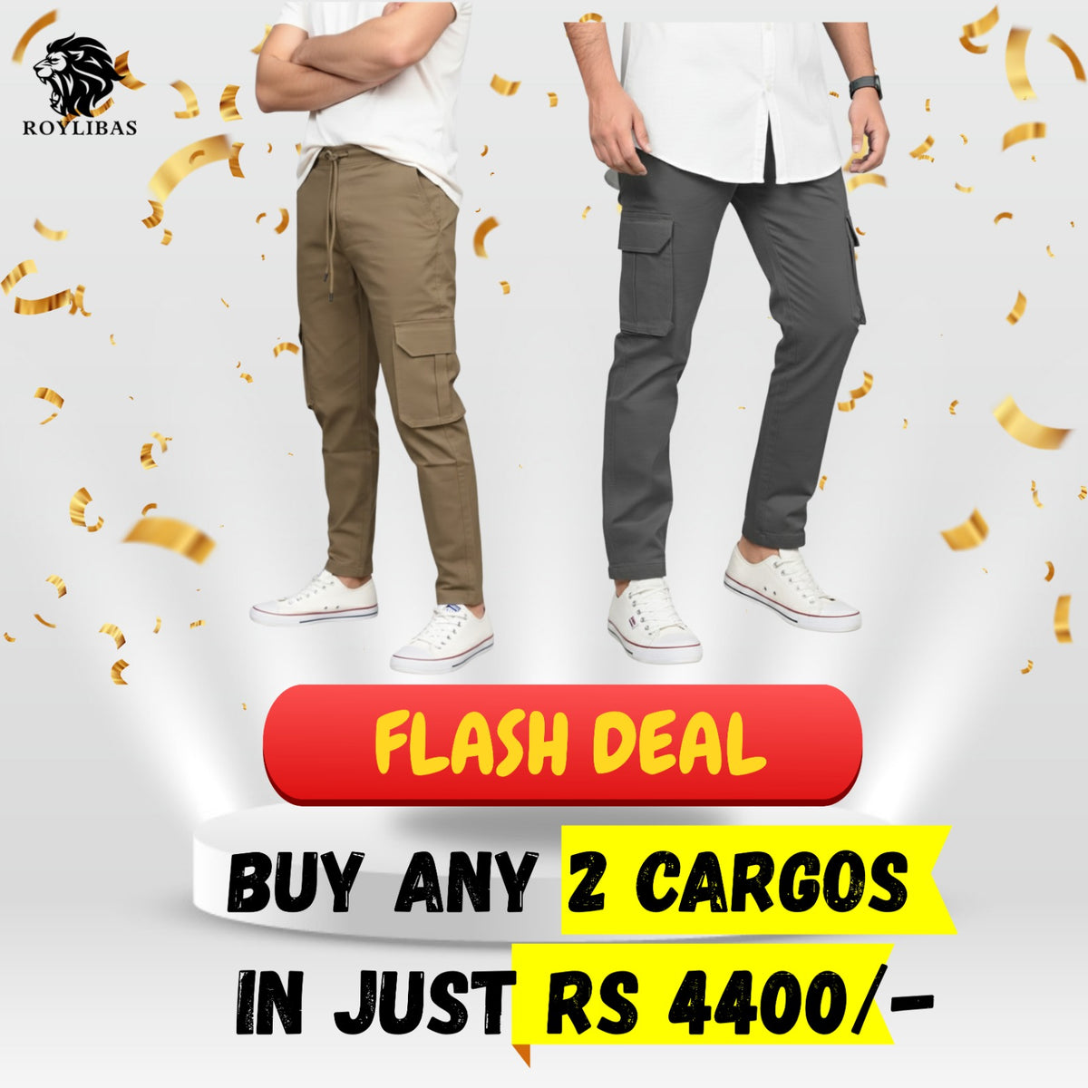 Buy 2 Cargo Trousers in just Rs 4400/- Save Rs 1000/-