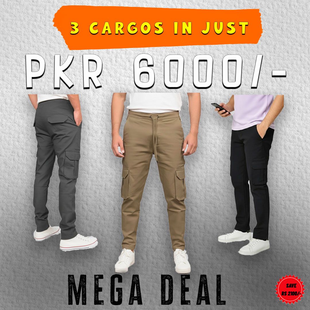 Buy 3 Cargo Trousers in just Rs 6000 - Save Rs 2097